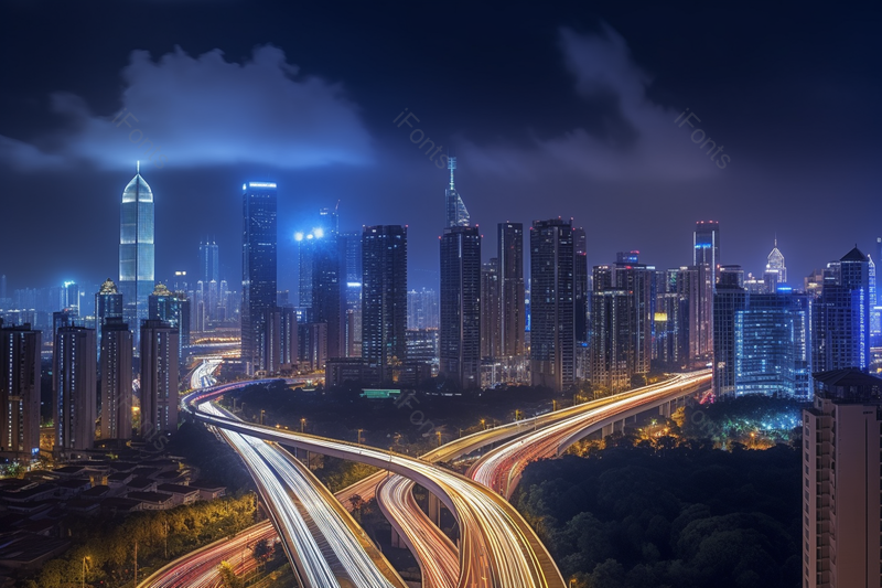 现代城市建筑车轨交通夜景摄影背景,高清,摄影图,摄影图片,图片大全,摄影图免费下载